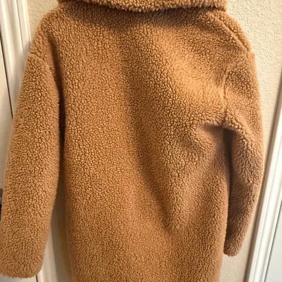 XS Abercrombie & Fitch Camel Teddy Coat - Picture 4 of 6